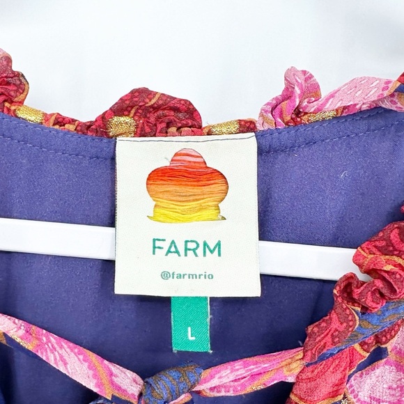 Farm Rio Garden Ruffle Long Sleeve Belted Midi Dress - Picture 8 of 9